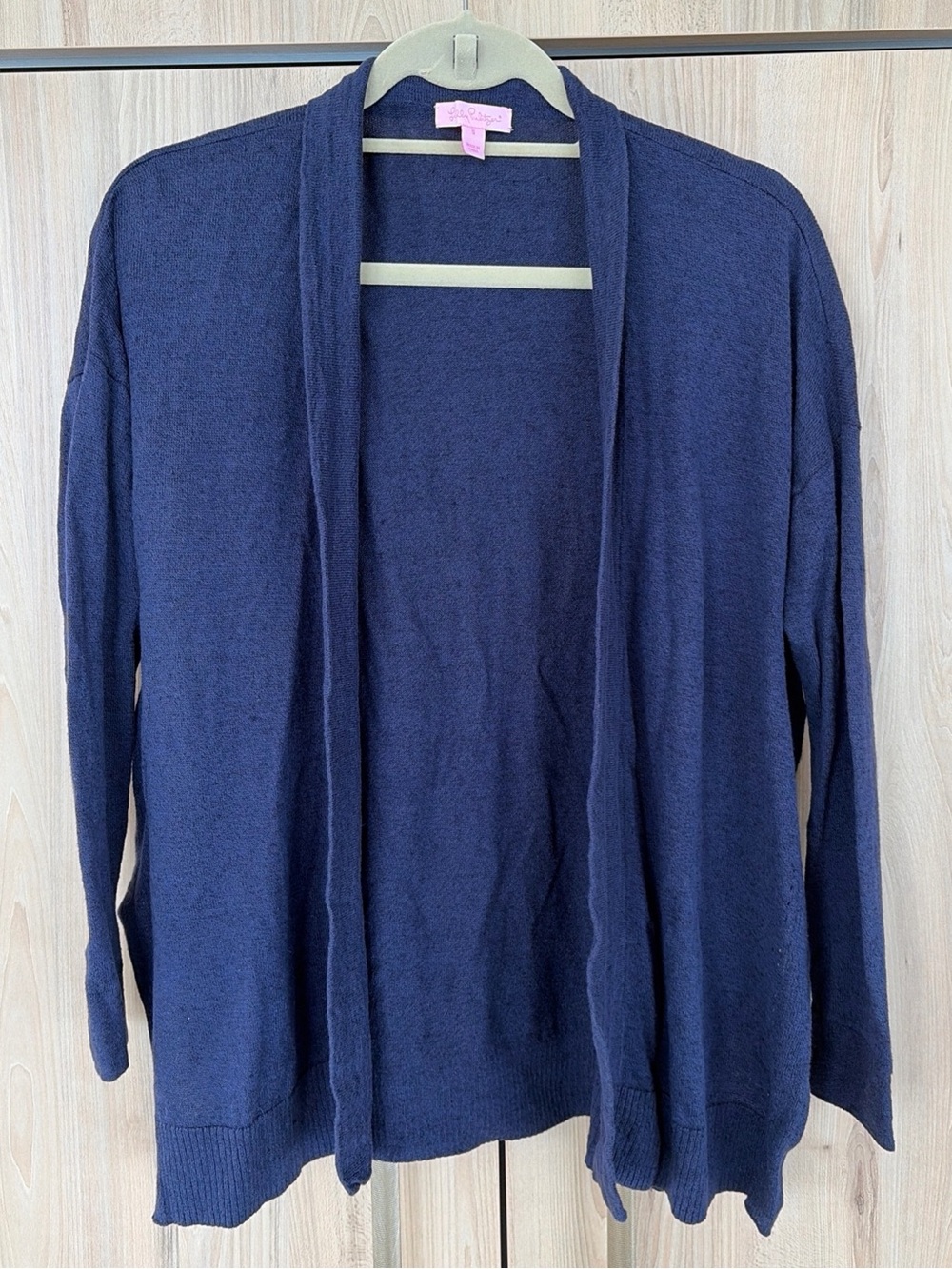 Lilly Pulitzer Cardigan Sweater Women’s Small Navy Blue Cotton Linen Blend